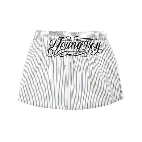 HOUSE NEVER DIES / STRIPE BOXER PANTS / WHITE