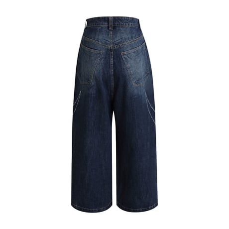 DND4des / RHINESTONE HIGH BAGGY JEANS / NAVY