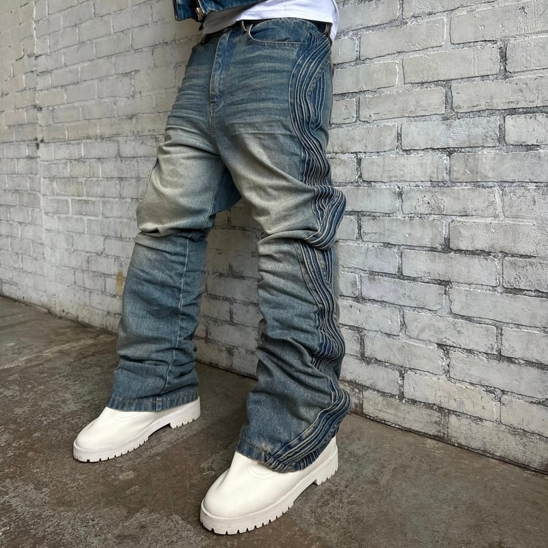 XWORE / WAVED DENIM PANTS / BLUE | PLUG XWORE / WAVED DENIM PANTS / BLUE | PLUG