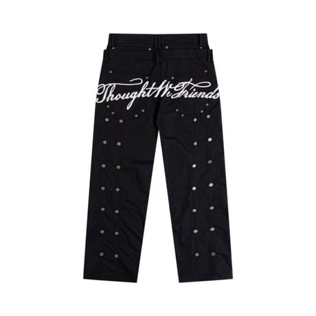 Thought We Friends / Gideon Double-Layered Workpants Distressed Baggy Denims / BLACK
