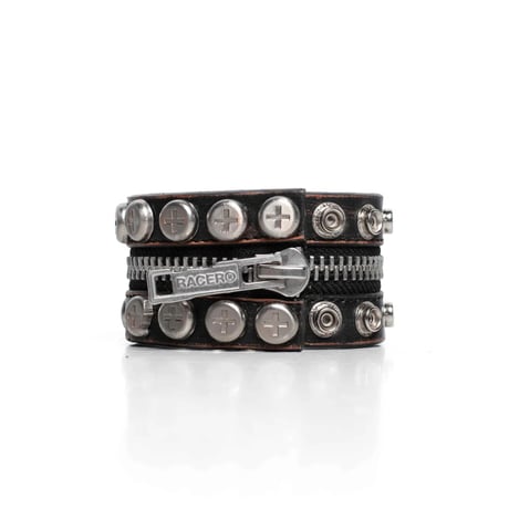 RACER WORLD WIDE / SPLIT BUTTON BRACELET / BLACK