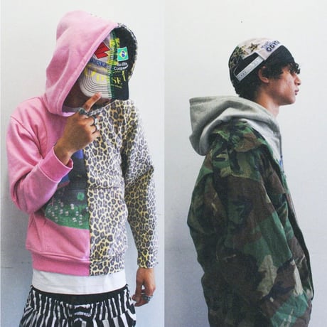 2001 Odysey / PINK LEOPARD RECONSTRUCTED HOODIE