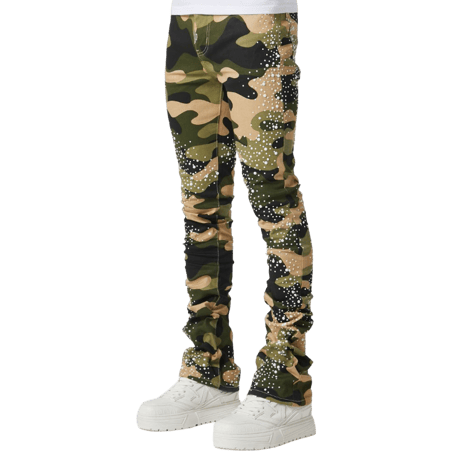 GUAPI / CAMO PEARLS EMBELLISHED DENIM