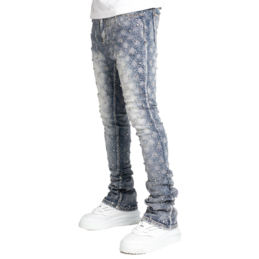 GUAPI / AQUA BLUE EMBELLISHED DENIM | PLUG