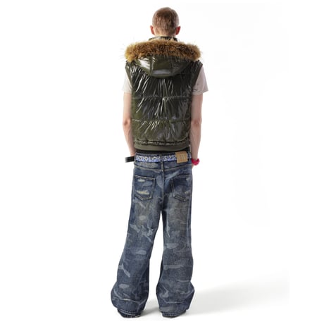 RACER WORLD WIDE / LASER CAMO JEANS / BLUE