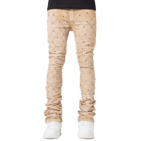 【ラスト1点】GUAPI / VINTAGE KHAKI EMBELLISHED DENIM