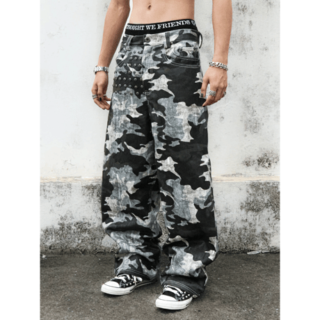 Thought We Friends / Devlin Evren Distressed Denim with Embroidery & studs / MULTI