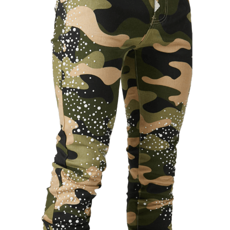 GUAPI / CAMO PEARLS EMBELLISHED DENIM