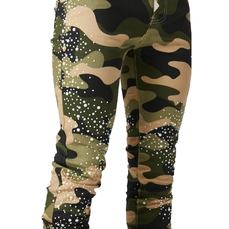 GUAPI / CAMO PEARLS EMBELLISHED DENIM | PLUG
