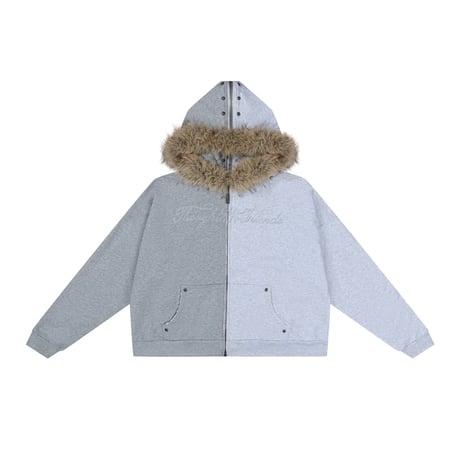 Thought We Friends / Nyra Zip-up Jacket with Detachable Fur Hood / MULTI