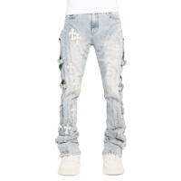 GUAPI / Aqua Blue Cross Buckle Denim