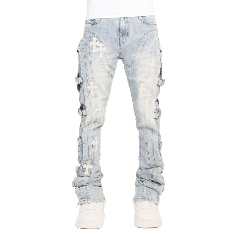 GUAPI / Aqua Blue Cross Buckle Denim | PLUG