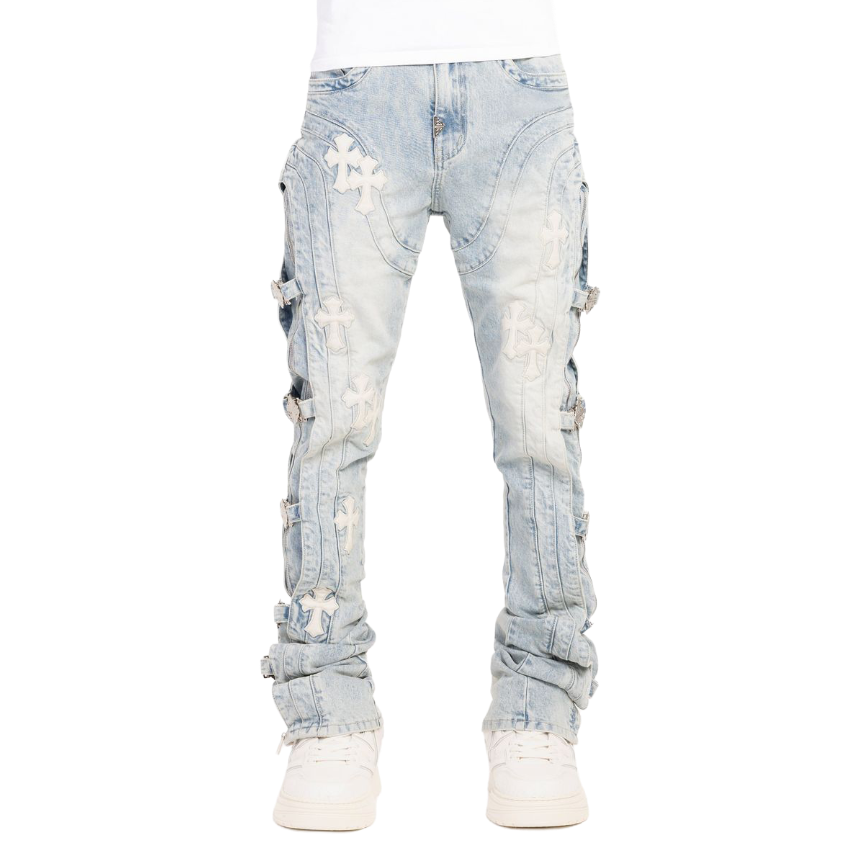 GUAPI / Aqua Blue Cross Buckle Denim | PLUG