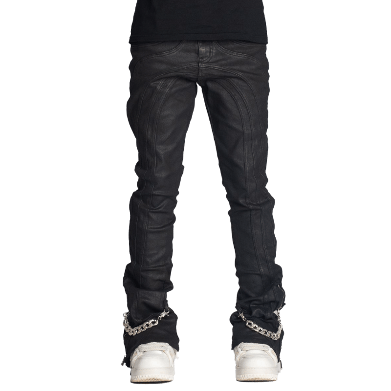 GUAPI / OBSIDIAN BLACK WAXED CHAIN DENIM | PLUG GUAPI / OBSIDIAN BLACK WAXED CHAIN DENIM | PLUG