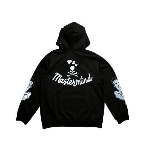 【ラスト1点】MASTERMIND×BETTY BOOP / BOXY FIT PULLOVER HOODIE / BLK×WHITE