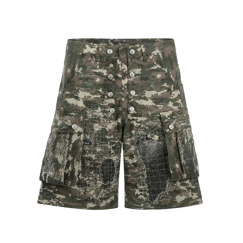 80sカモショートパンツBAGGY BORO CUSTOM 一点物 KRAFT WORK / BORO CAMO SHORTS | PLUG