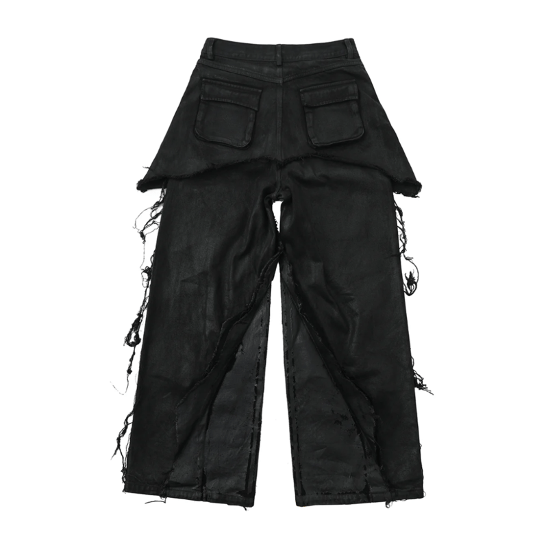 SERONINE LAB / BLACKFILM WAX-CRACK DENIM PANTS