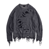 MADFRENZY / CORTEX GRUNGE SWEATER / BLACK