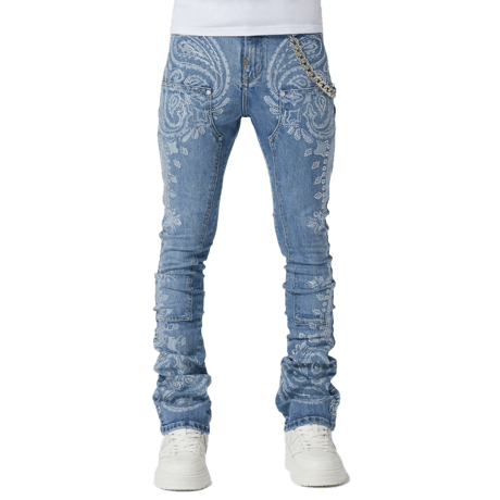 【ラスト1点】GUAPI / VINTAGE BLUE PAISLEY DENIM
