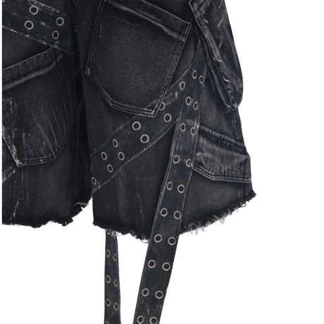 EMOTIONAL WORLD / WILD PATCHED POCKET CARGO SHORTS