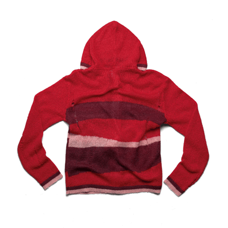 RACER WORLDWIDE / DISTRESSEED KNIT HOODIE / RED