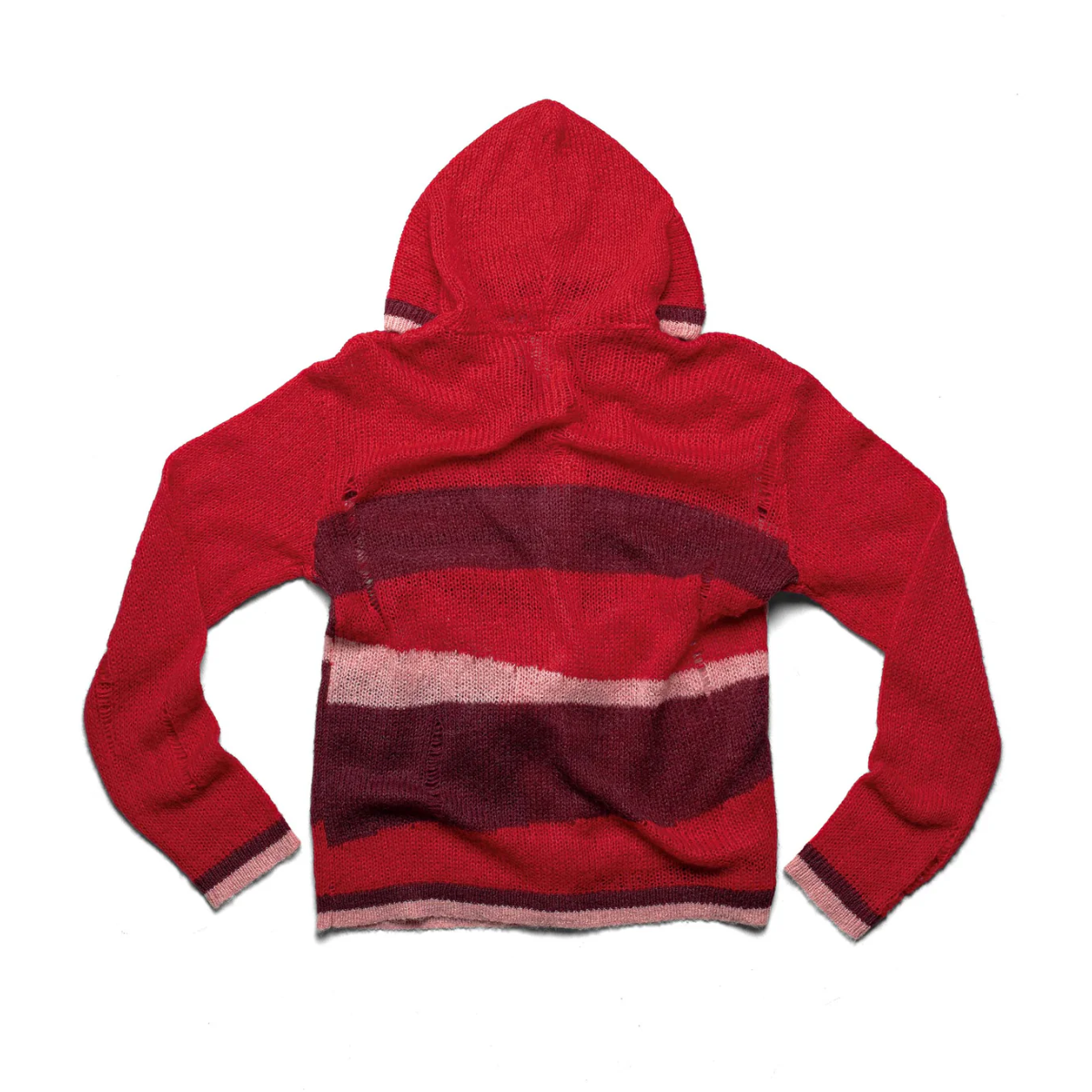RACER WORLDWIDE / Distressed Knit Hoodie / RED 