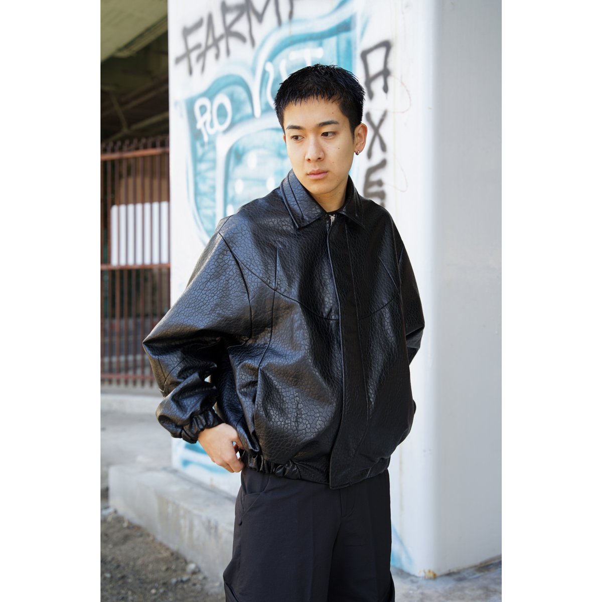 NOUVEAU PROJECT / MATRIX-CELL LEATHER JACKET /