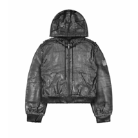 RACER WORLD WIDE / WAXED DENIM BOMBER JACKET / BLACK