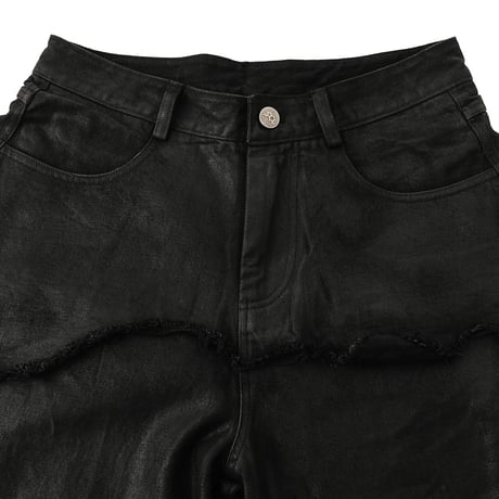 SERONINE LAB / BLACKFILM WAX-CRACK DENIM PANTS