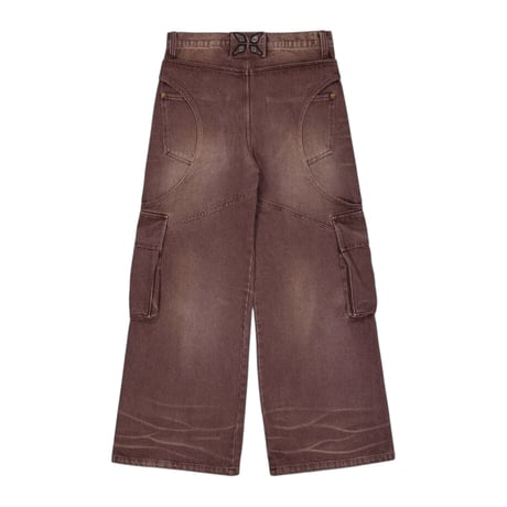 FULL OF SSUN / CIRCLE DENIM CARGO PANTS / BROWN