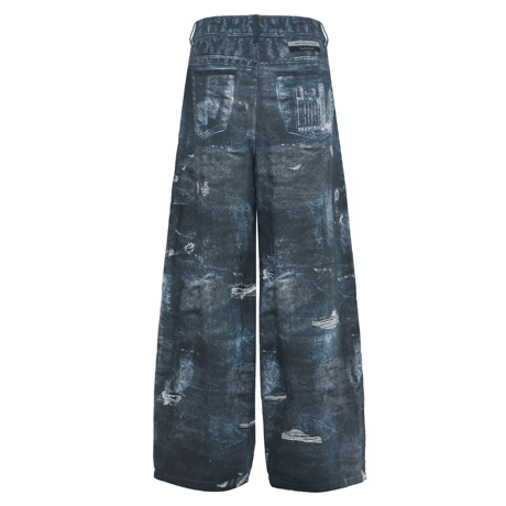 EMOTIONAL WORLD / X-RAY SCANNED PRINTED JEANS / DARK BLUE