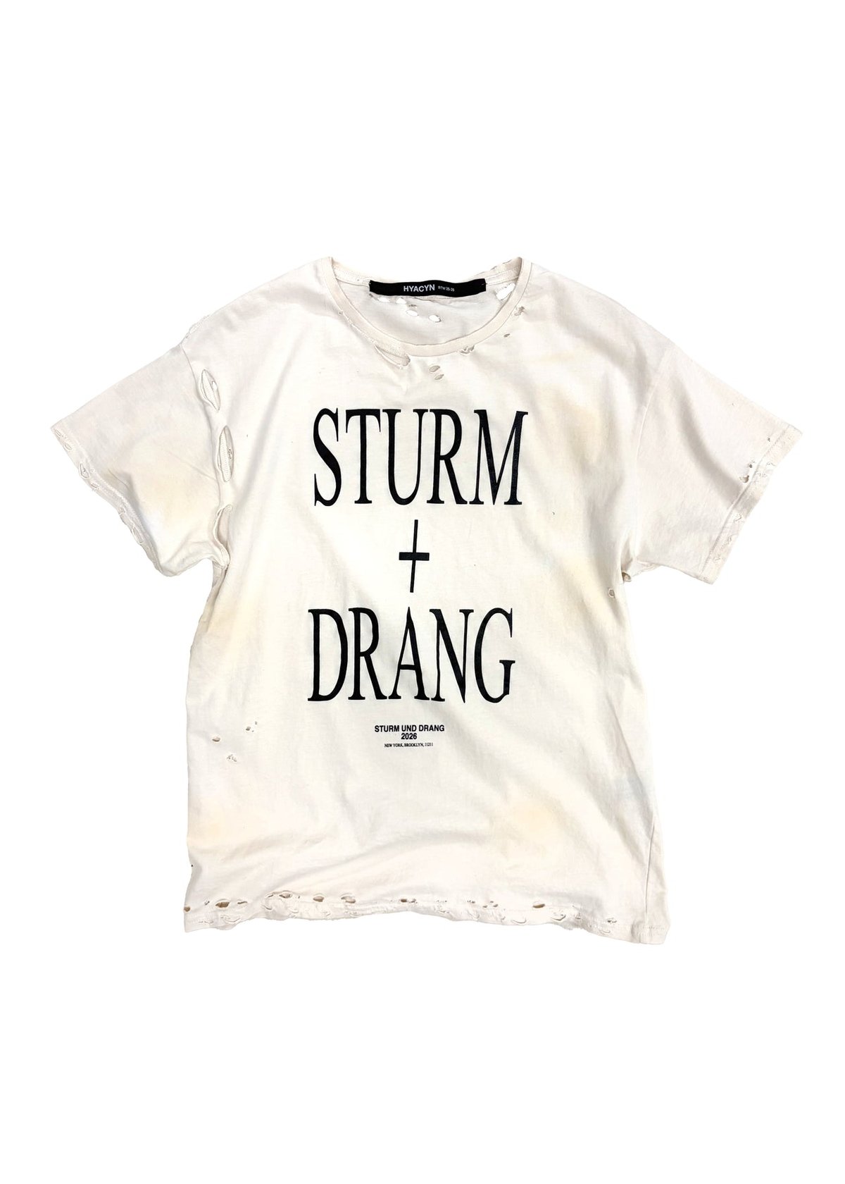 HYACYN / Eet T-Shirt Off-White Cotton Stains Di