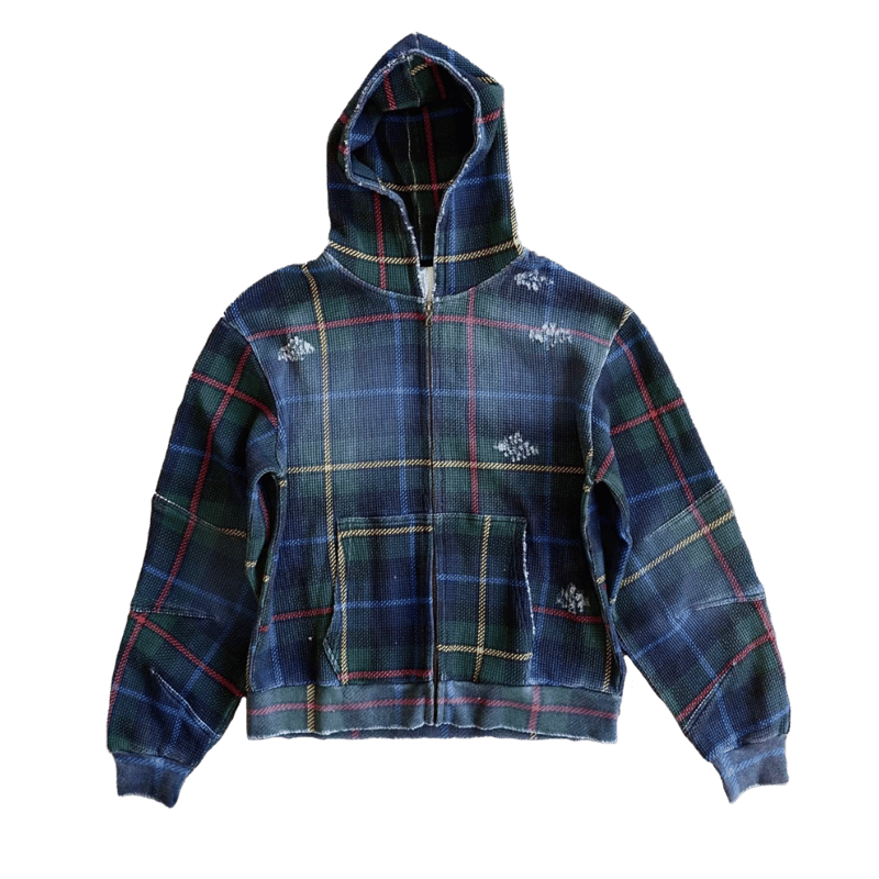 ふゆページ XWORE / TARTAN BLUE PLAID ZIP HOODIE | PLUG