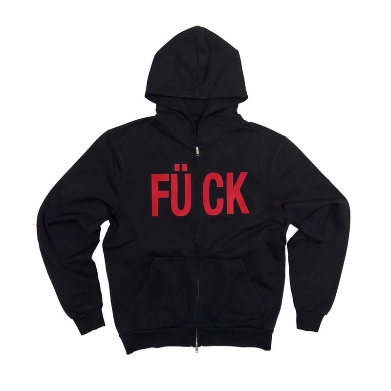 HYACYN / ZIPPER HOODIE FÜCK / BLACK | PLUG