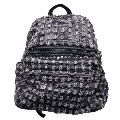 RECKLESS SCHOLARS / CAMMO TRASHED STUDDED BACKPACK / GRAY