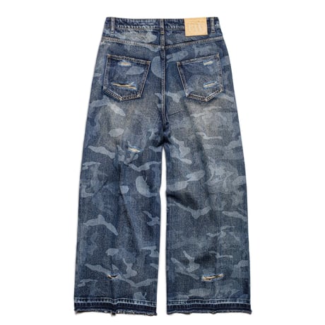 RACER WORLD WIDE / LASER CAMO JEANS / BLUE