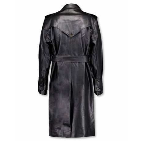 FULL OF SSUN / CURVED LEATHER TRENCH COAT