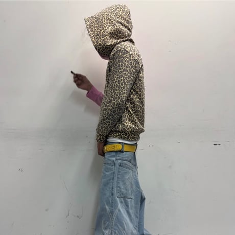 2001 Odysey / PINK LEOPARD RECONSTRUCTED HOODIE