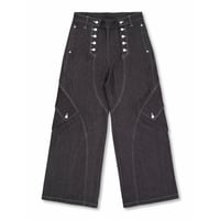 FULL OF SSUN / DOUBLE BUTTONFLY CARGO DENIM / BLACK