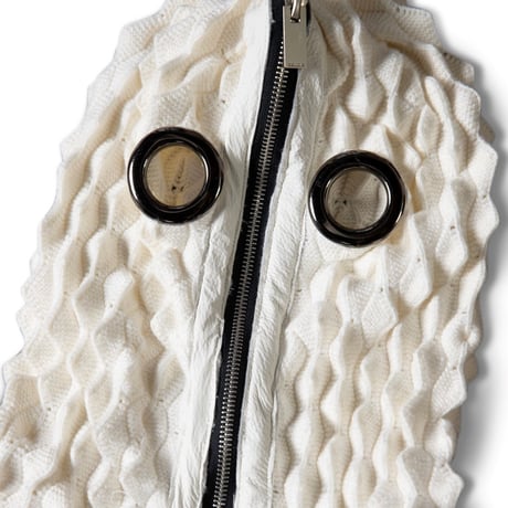 GOLDIE / THORN KNIT ZIP HOODIE / WHITE