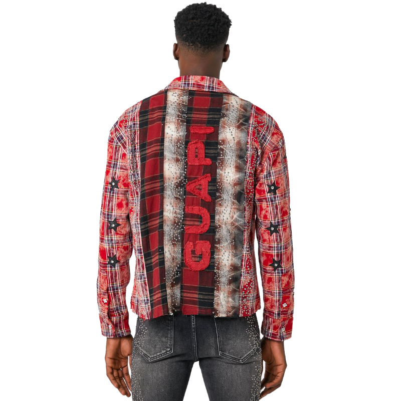 ラスト1点】GUAPI / Blood Red Patch Flannel | PLUG