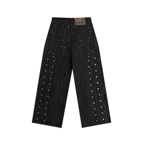 Thought We Friends / Devlin Distressed Baggy Denim with Studs / BLUE
