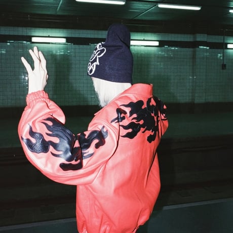 HOUSE NEVER DIES / CLOUD VARSITY JACKET / RED