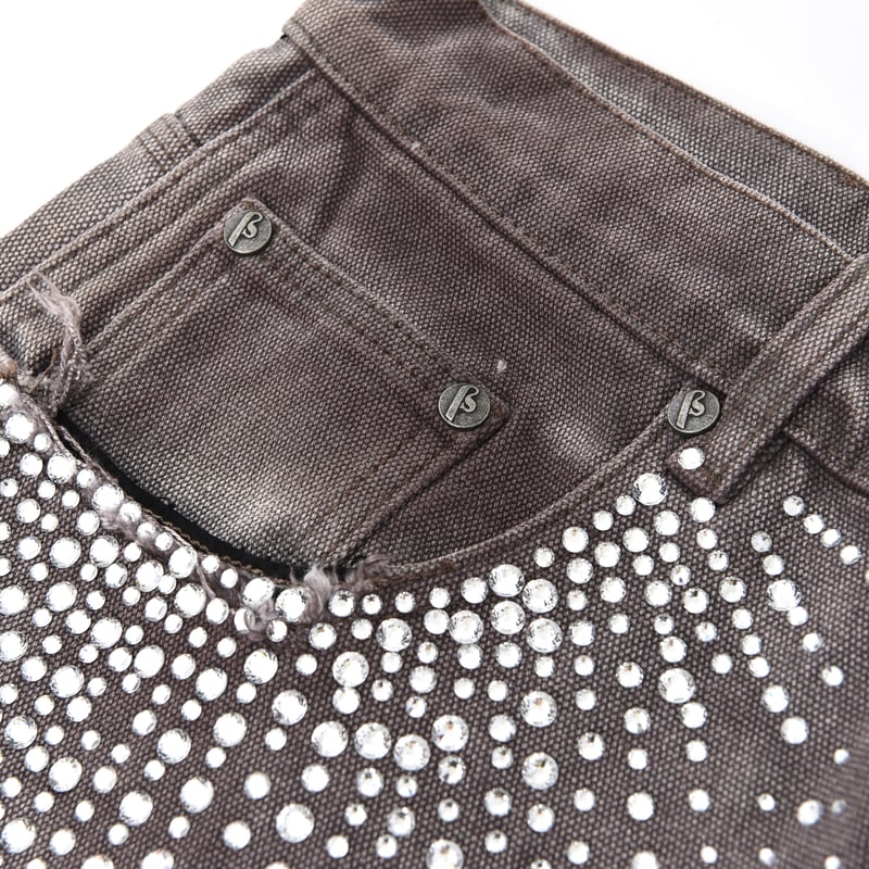 Birth Of  Child Diamond Jorts チャコール Redial 20k Diamond Shorts in Washed Black – Birth Of Royal Child