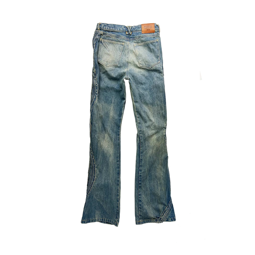 デニム・ジーパン IONSEOUL Shabay Banding Wave Washing Denim デニム・ジーパン IONSEOUL Shabay Banding Wave Washing Denim