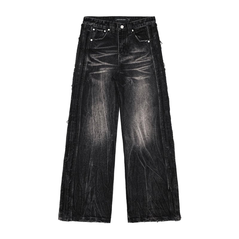 【美品】HLVTC SCAR ブラックデニム S ワイドストレート Scarf