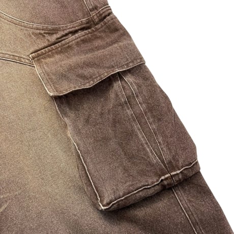FULL OF SSUN / CIRCLE DENIM CARGO PANTS / BROWN