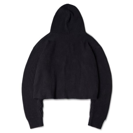 GOLDIE / CROPPED KNIT HOODIE