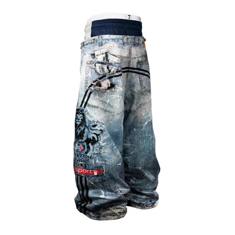 FIVEKOH / S-KING LOOSE FIT LAYERED JEANS