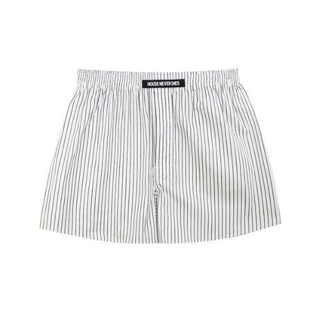 HOUSE NEVER DIES / STRIPE BOXER PANTS / WHITE